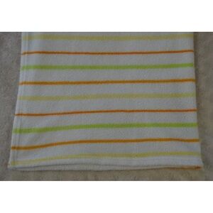 Piccolo Bambino Stripe Baby Blanket White Orange Green Yellow Security Lovey